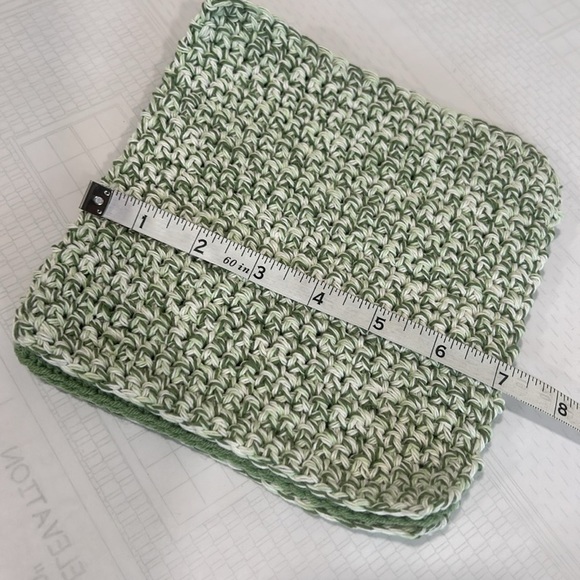 100% Cotton Hand Crocheted Washcloth/Dishcloth - Set of 3 - Picture 6 of 7